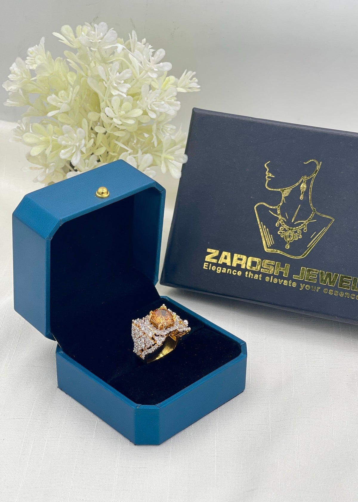 Shop the Nuha Gold Plated Ring from Zarosh Jewel