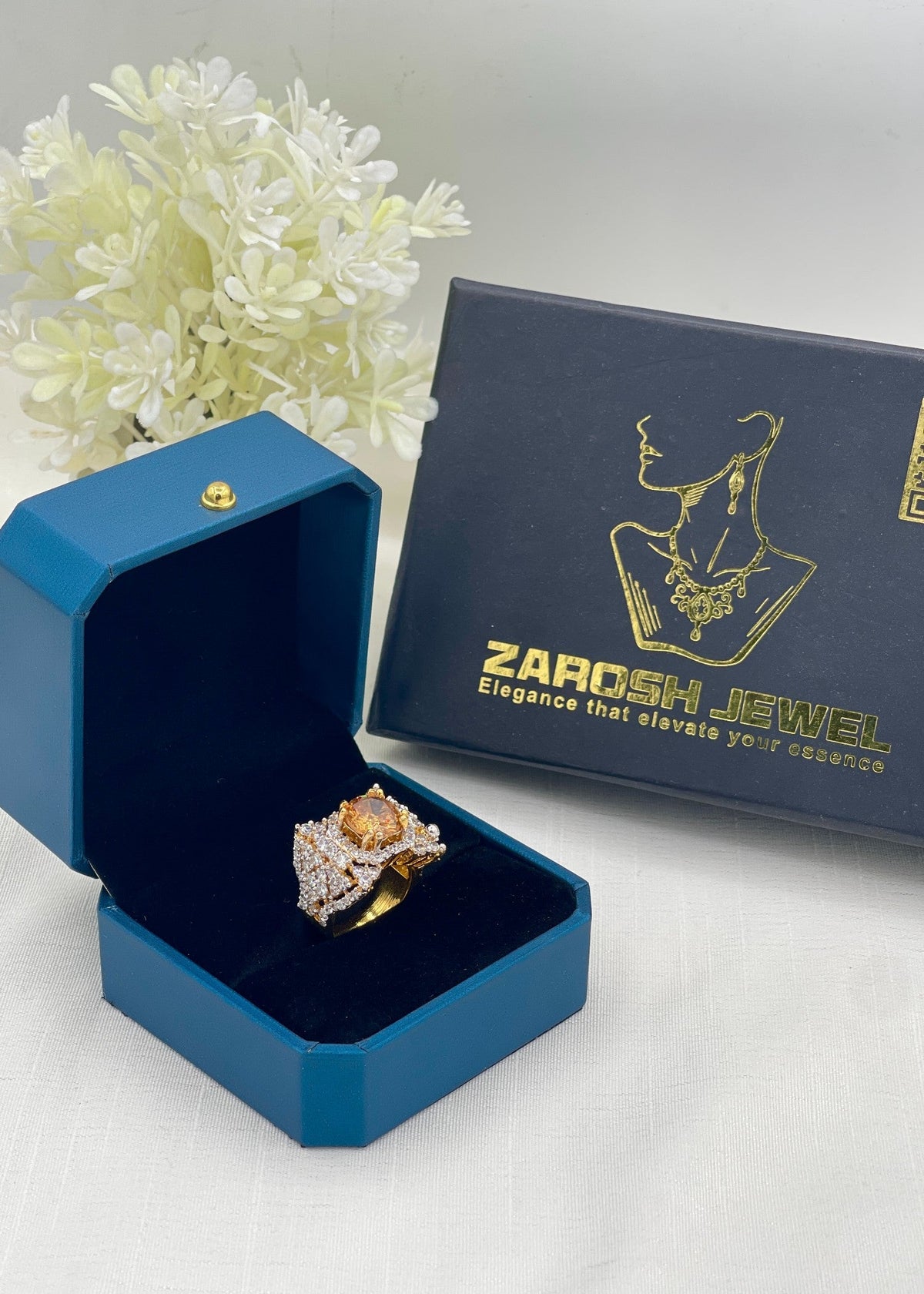 Shop the Nuha Gold Plated Ring from Zarosh Jewel