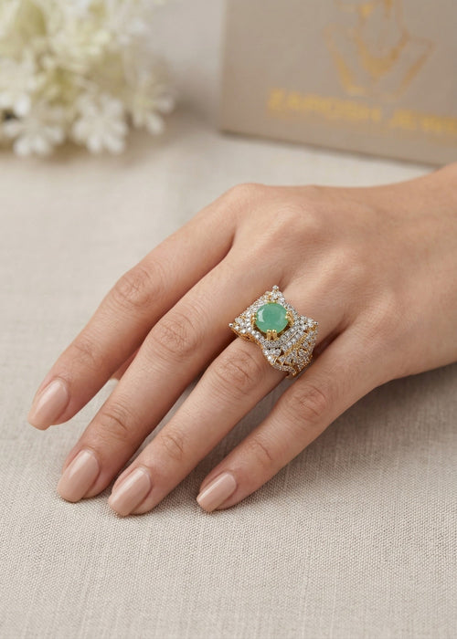 Shop the Nuha Gold Plated Ring from Zarosh Jewel