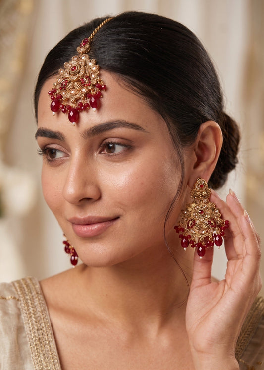 Olivia Earrings Tikka by Zarosh Jewel