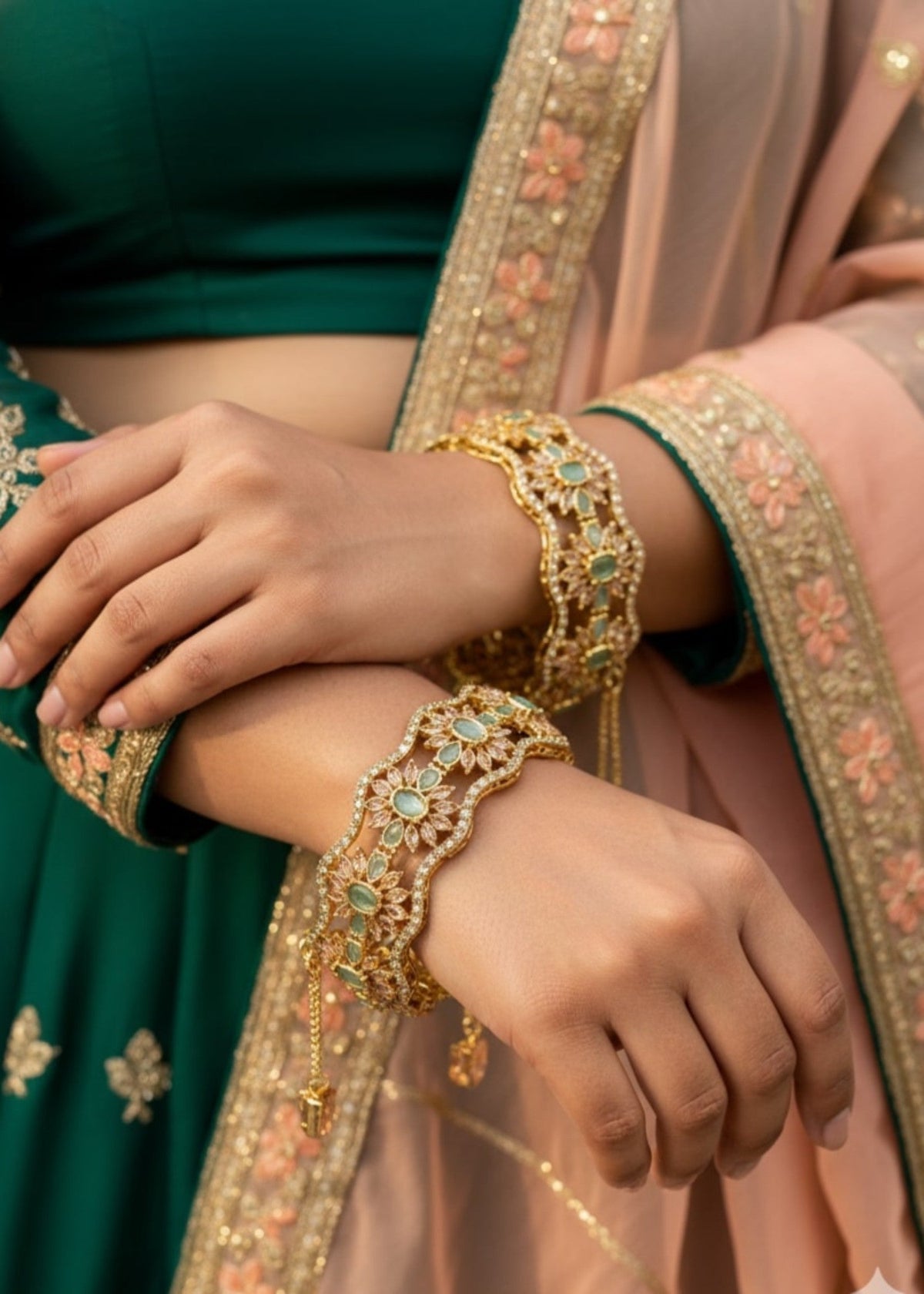Shop the Opulent Vine Bangles Openable from Zarosh Jewel