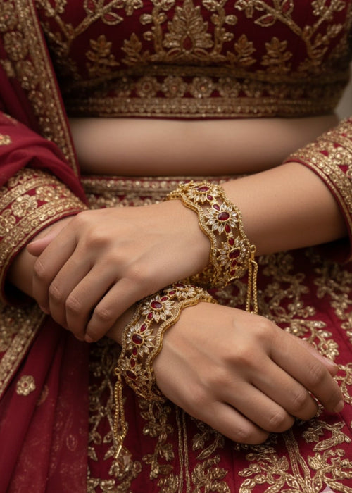 Shop the Opulent Vine Bangles Openable from Zarosh Jewel