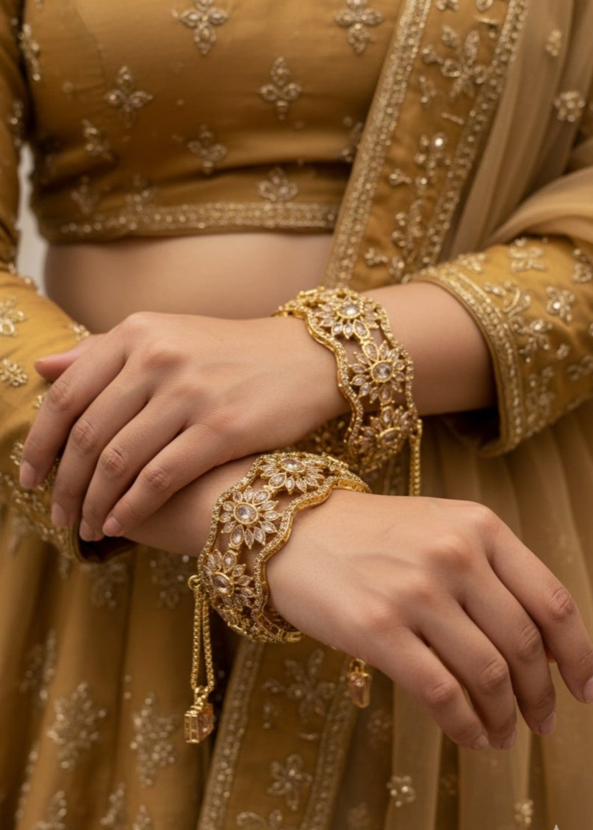 Shop the Opulent Vine Bangles Openable from Zarosh Jewel