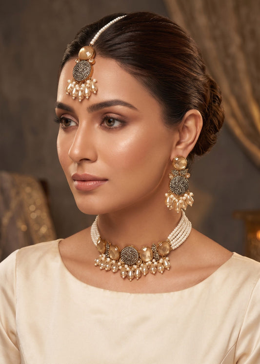 Pariza Premium Choker Set by Zarosh Jewel