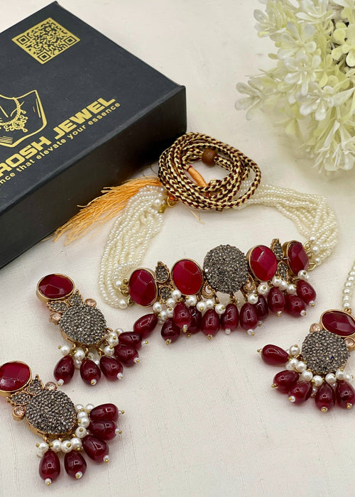 Shop the Pariza Premium Choker Set from Zarosh Jewel