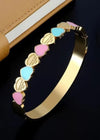 Pastel Hearts Gold Bracelet by Zarosh Jewel