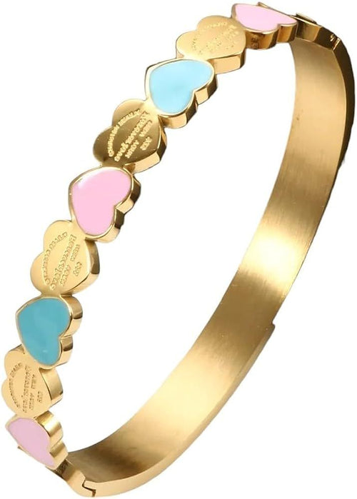 Shop the Pastel Hearts Gold Bracelet from Zarosh Jewel