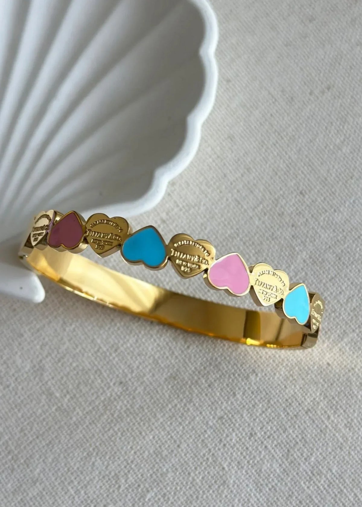 Shop the Pastel Hearts Gold Bracelet from Zarosh Jewel