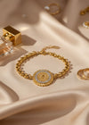 Radiant Circle Gold Bracelet by Zarosh Jewel