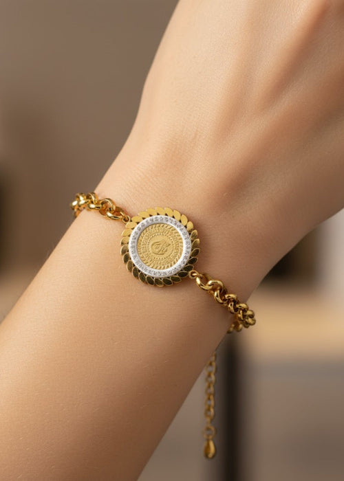 Shop the Radiant Circle Gold Bracelet from Zarosh Jewel