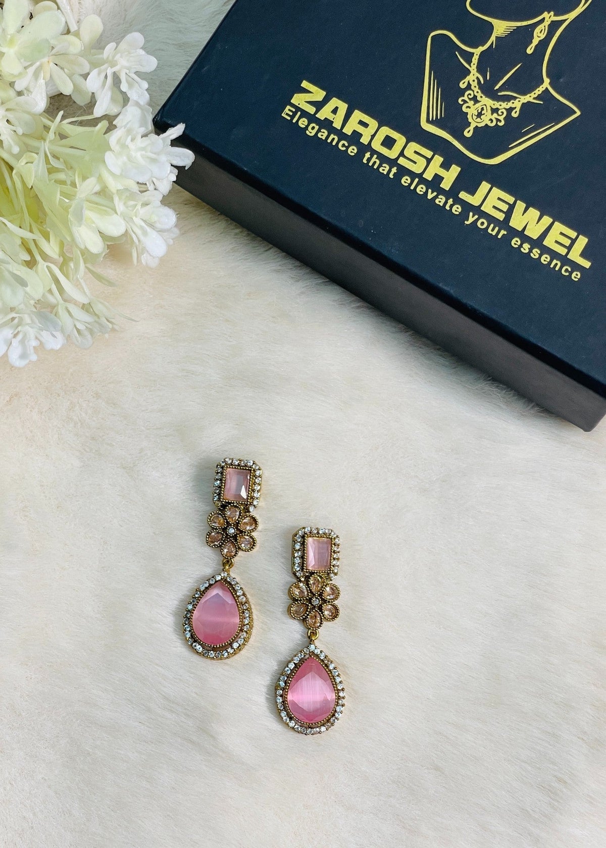 Shop the Radiant Grace Drop Earrings from Zarosh Jewel