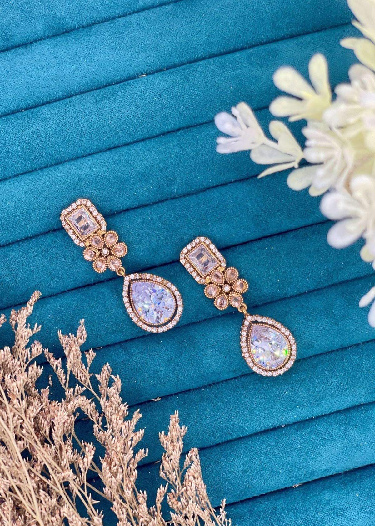 Shop the Radiant Grace Drop Earrings from Zarosh Jewel
