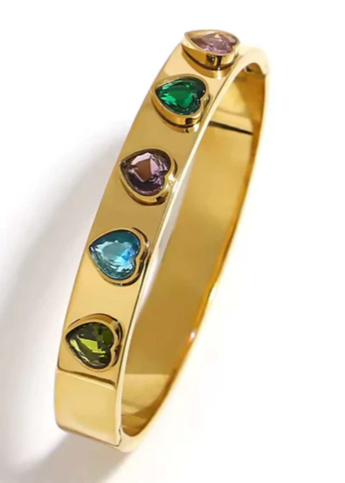 Shop the Rainbow Hearts Gold Bracelet from Zarosh Jewel