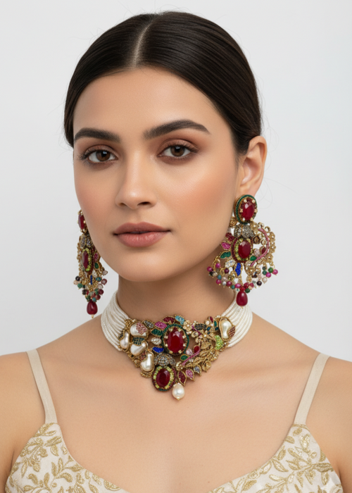 Shop the Rang Mahal Choker Set from Zarosh Jewel