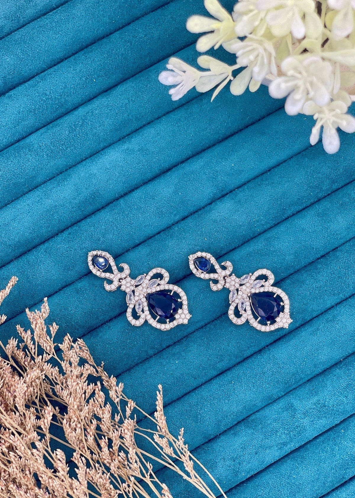 Shop the Rania Blush Crystal Earrings from Zarosh Jewel