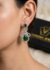 Rania Blush Crystal Earrings by Zarosh Jewel