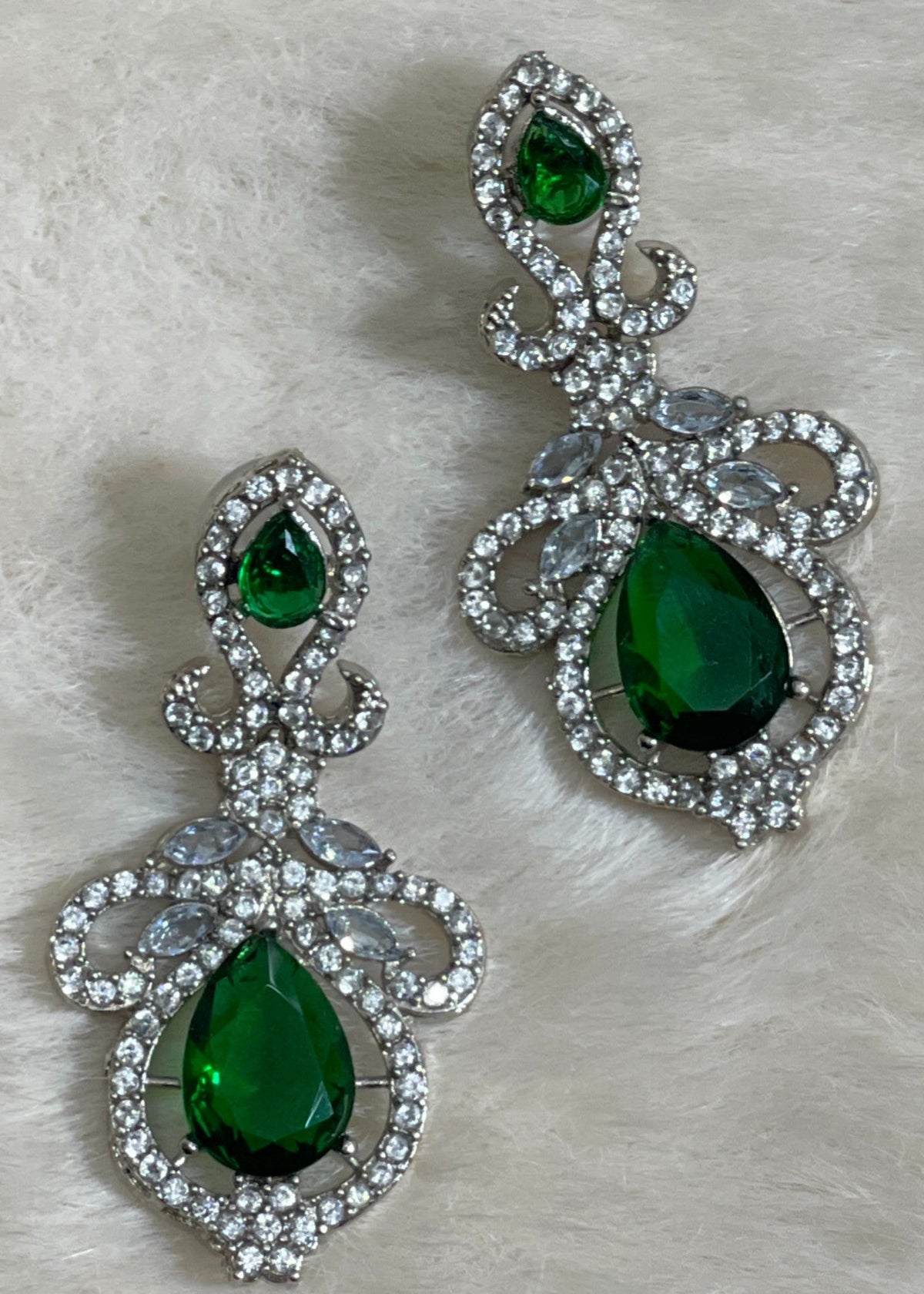 Shop the Rania Blush Crystal Earrings from Zarosh Jewel