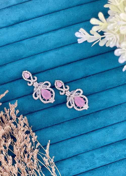 Shop the Rania Blush Crystal Earrings from Zarosh Jewel