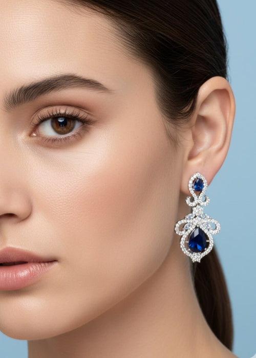 Shop the Rania Blush Crystal Earrings from Zarosh Jewel
