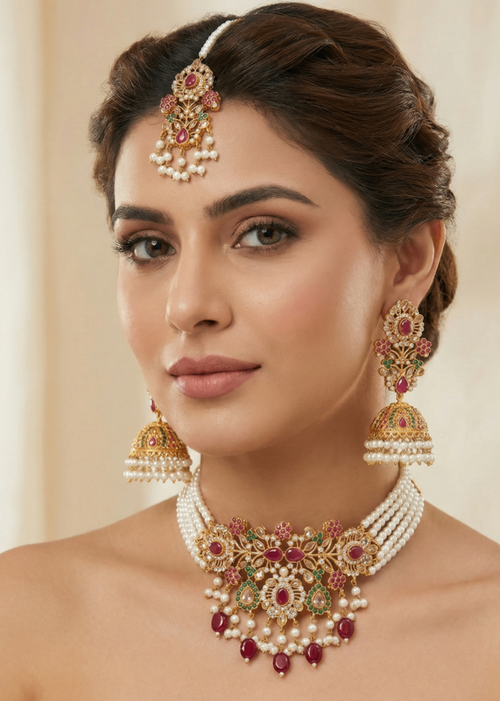 Shop the Resham Choker Set from Zarosh Jewel