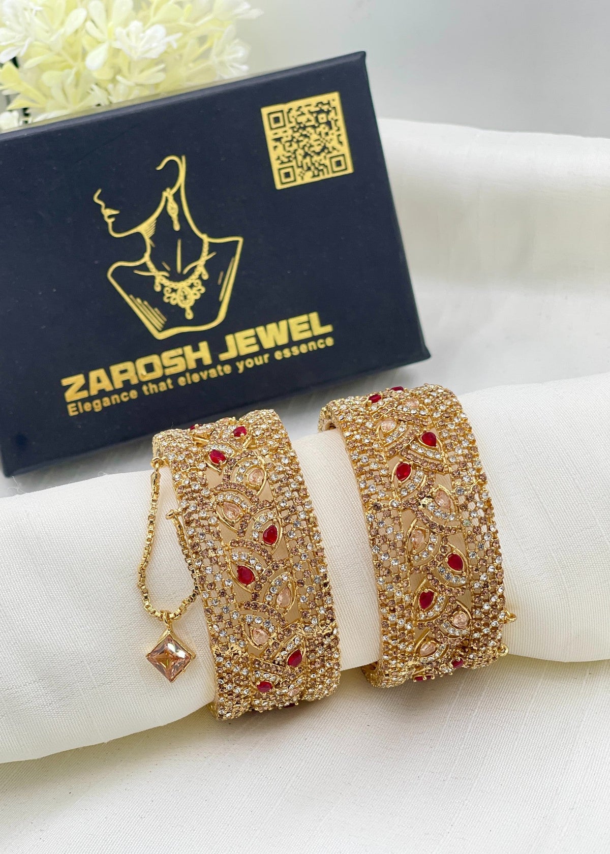 Shop the Rimsha Openable Bangle Set from Zarosh Jewel