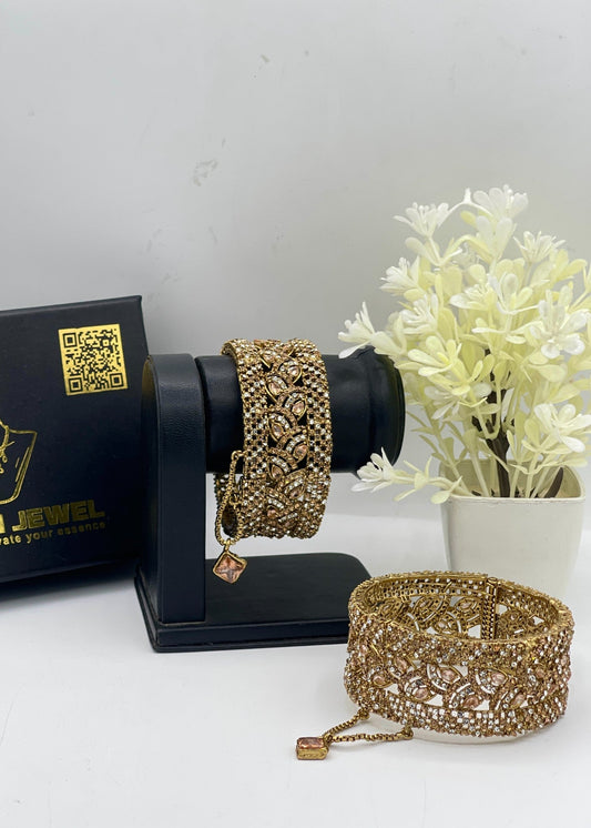Rimsha Openable Bangle Set by Zarosh Jewel