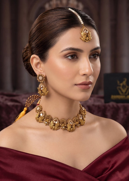 Roaa Elegent Choker Set by Zarosh Jewel