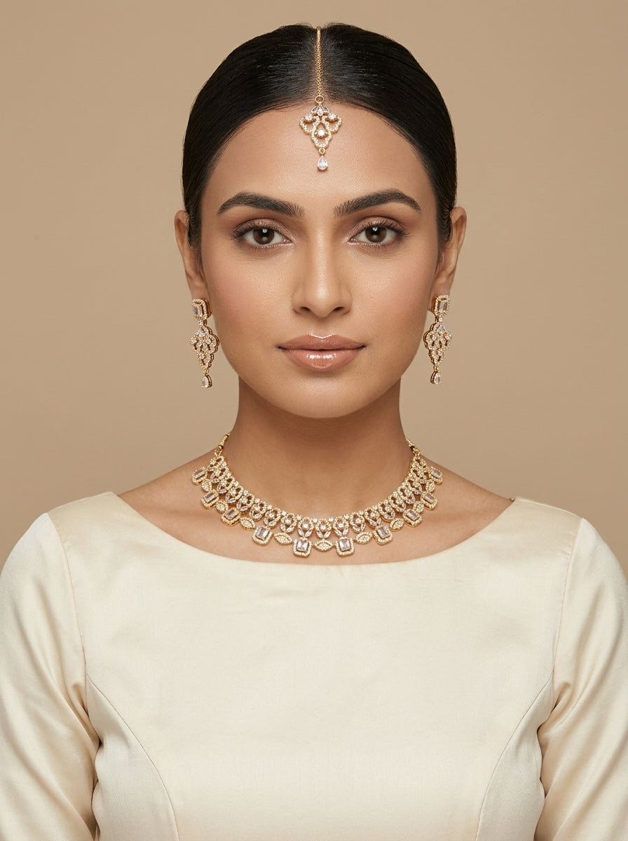 Roshni Necklace Set by Zarosh Jewel