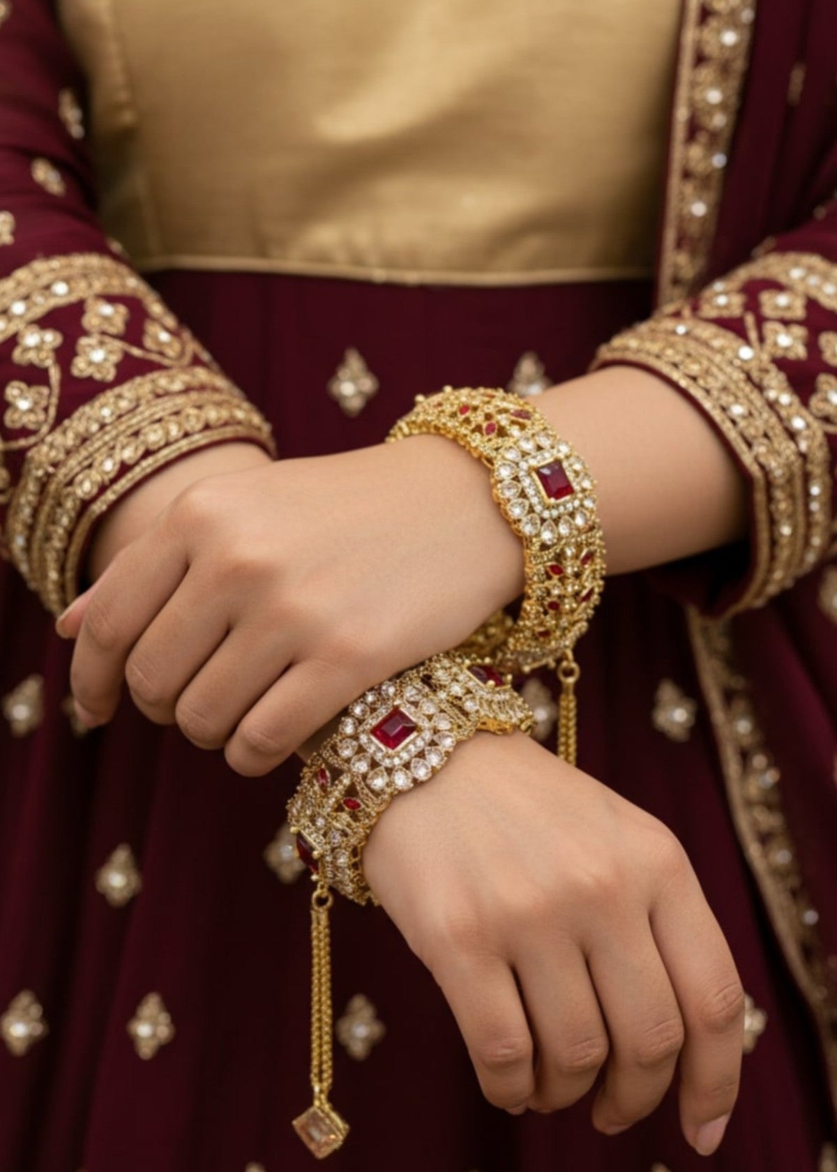 Shop the Royal Heirloom Bangles Openable from Zarosh Jewel