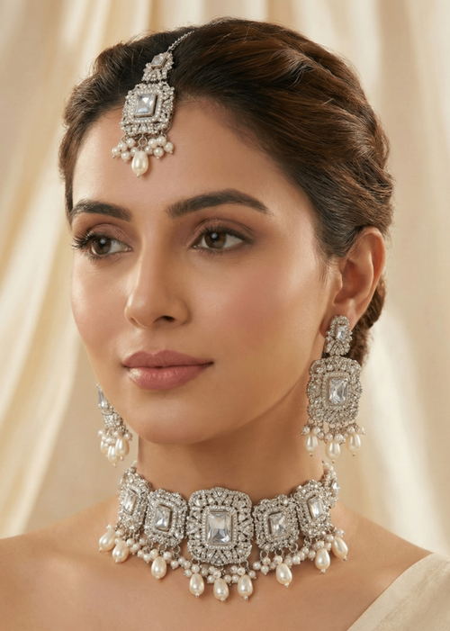 Shop the Royal Pearl Choker Set from Zarosh Jewel