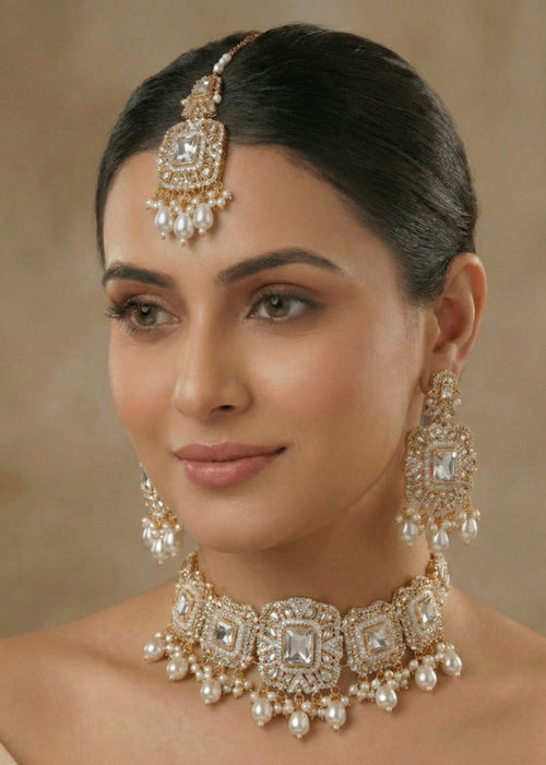 Shop the Royal Pearl Choker Set from Zarosh Jewel