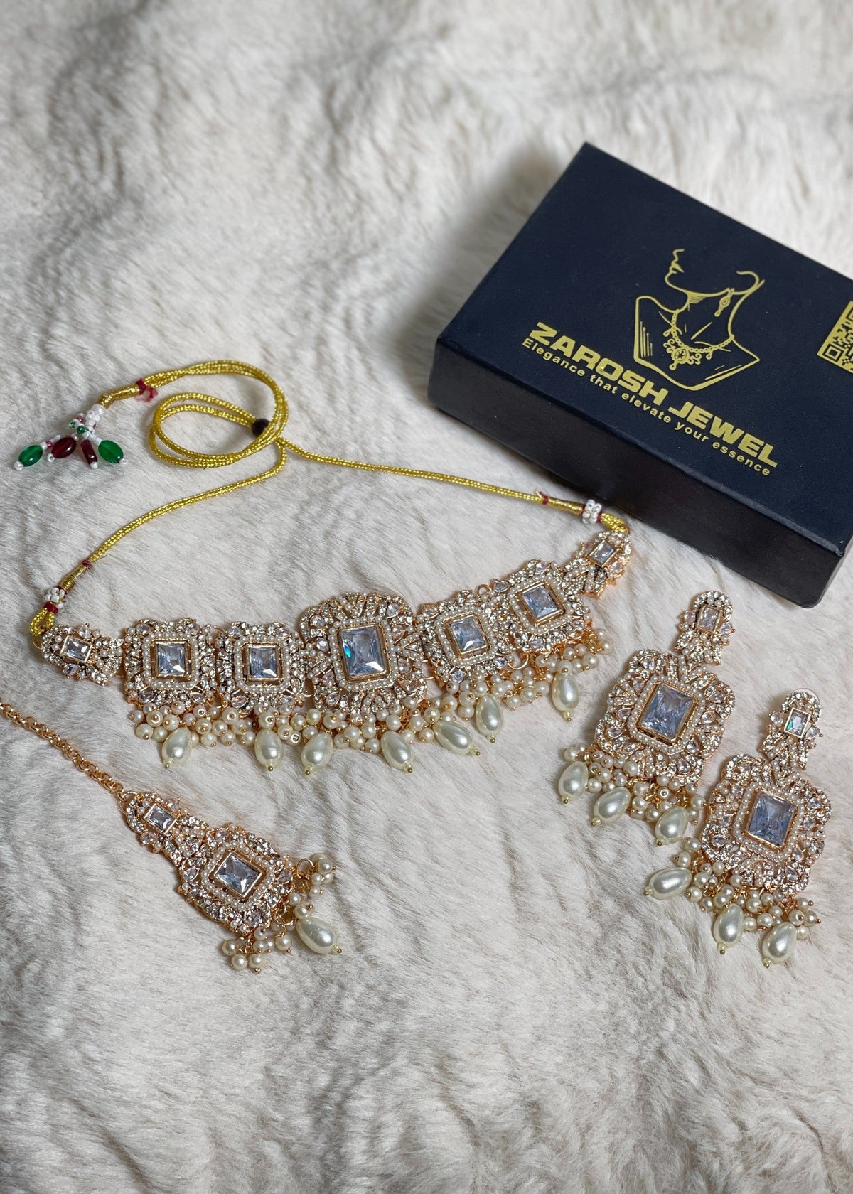 Shop the Royal Pearl Choker Set from Zarosh Jewel