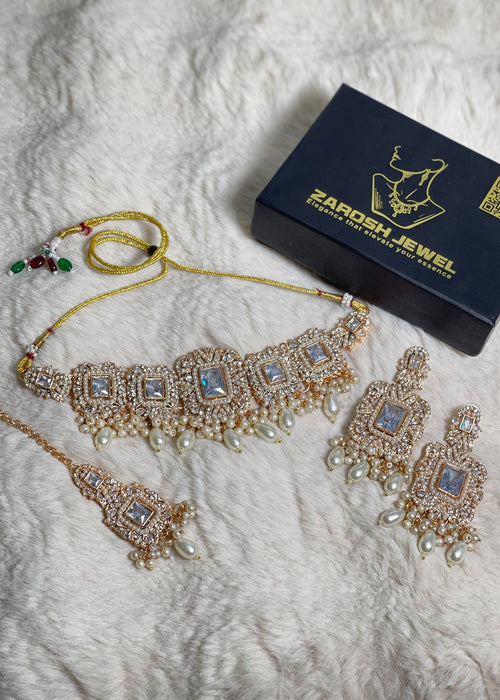 Shop the Royal Pearl Choker Set from Zarosh Jewel