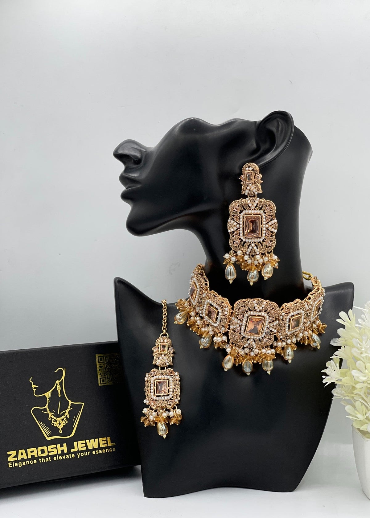 Shop the Royal Pearl Choker Set from Zarosh Jewel
