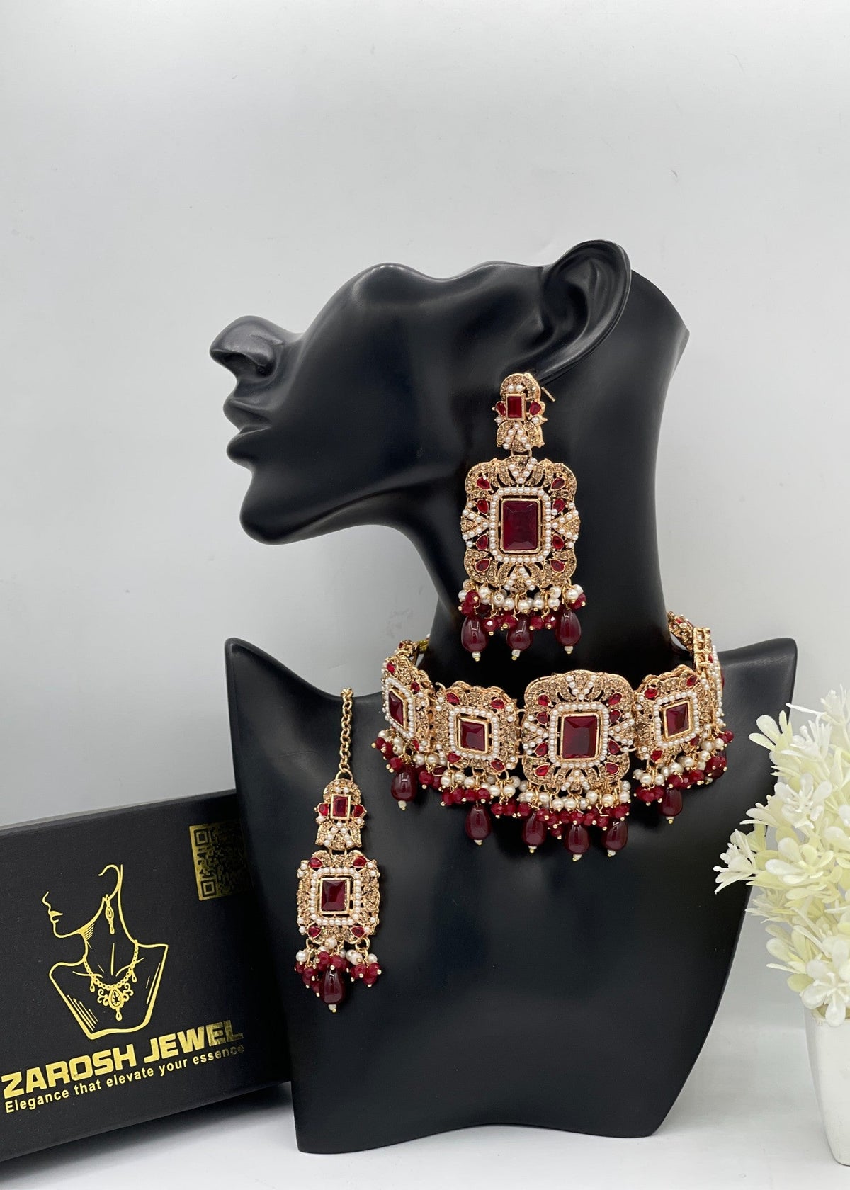 Shop the Royal Pearl Choker Set from Zarosh Jewel