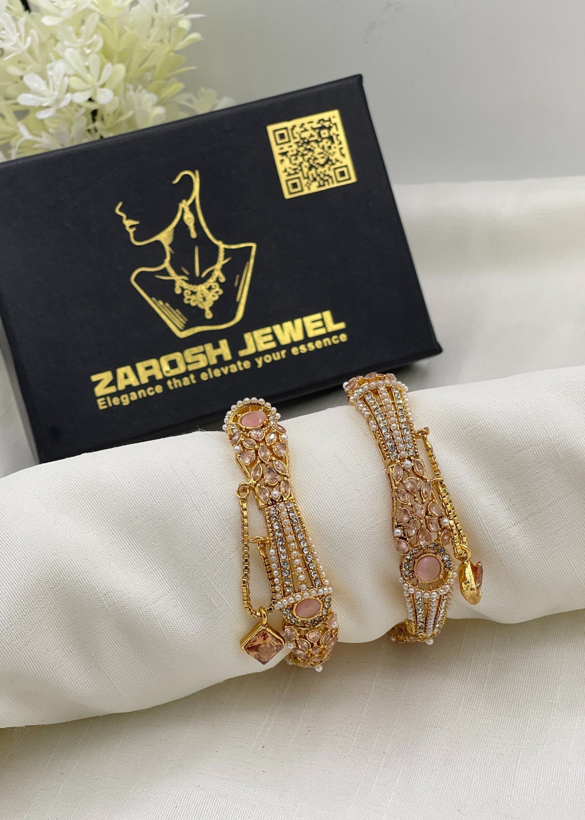 Rushna Openable Bangle Set by Zarosh Jewel