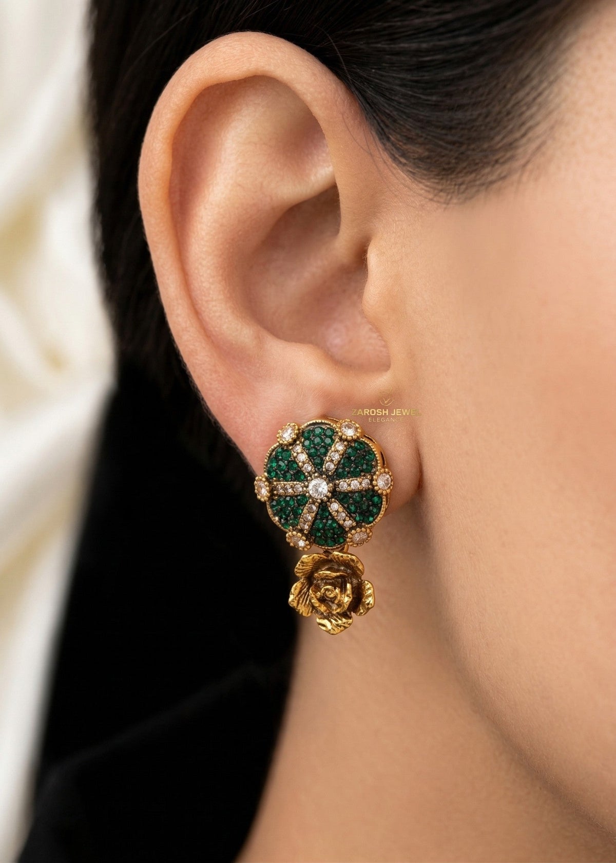 Samiya Heritage Earrings by Zarosh Jewel