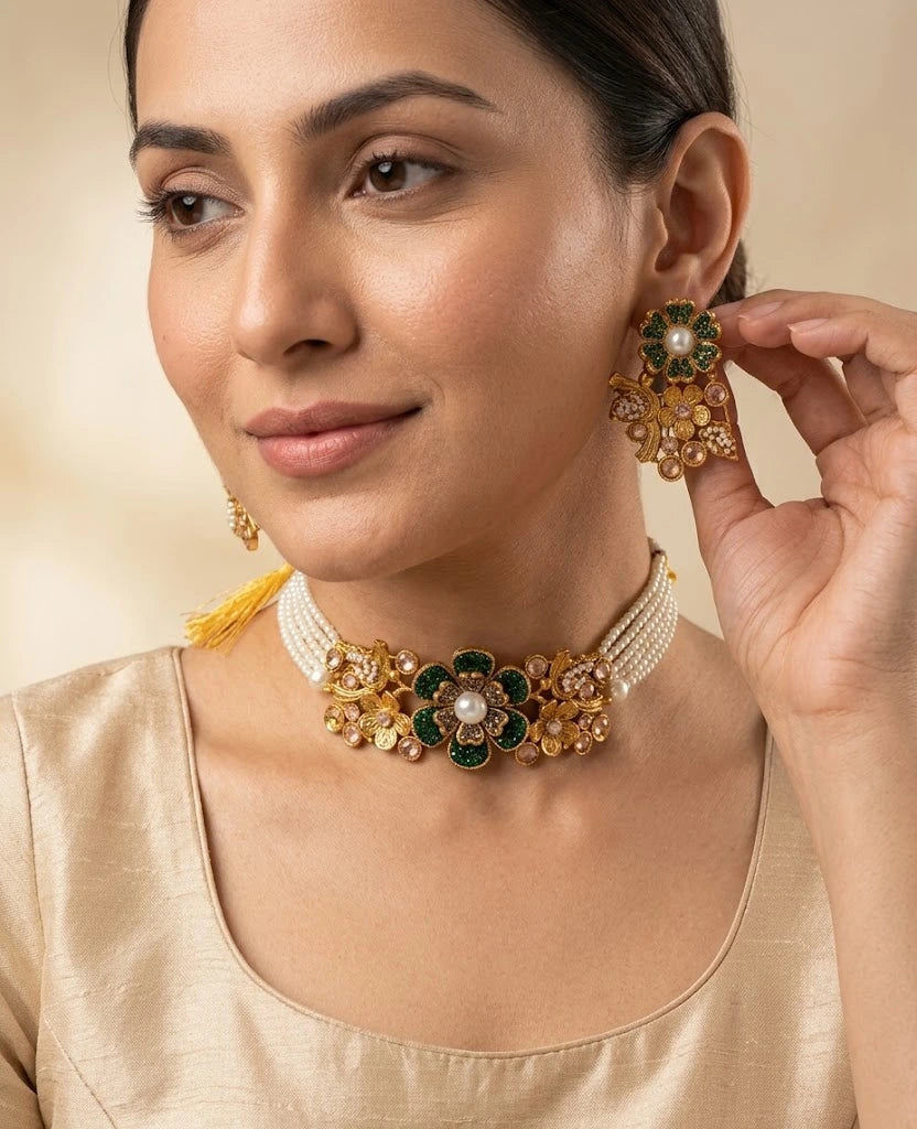 Sawdah Choker Set by Zarosh Jewel