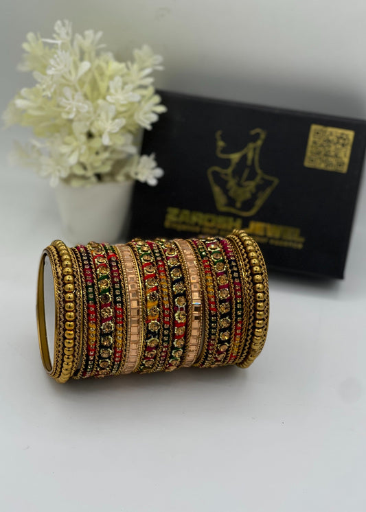 Sehar Bangle Set by Zarosh Jewel
