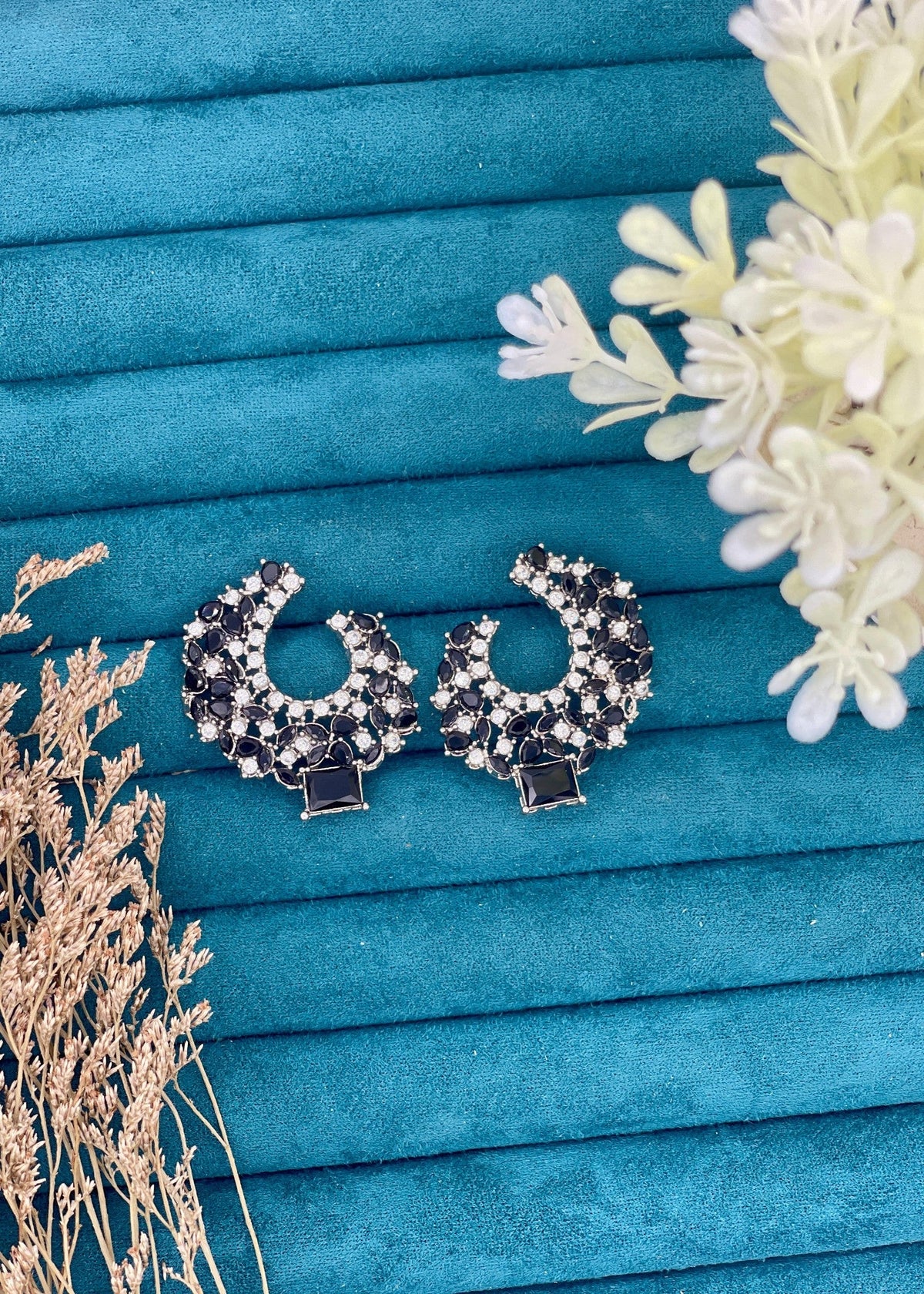 Shop the Serene Cluster Hoop Earrings from Zarosh Jewel