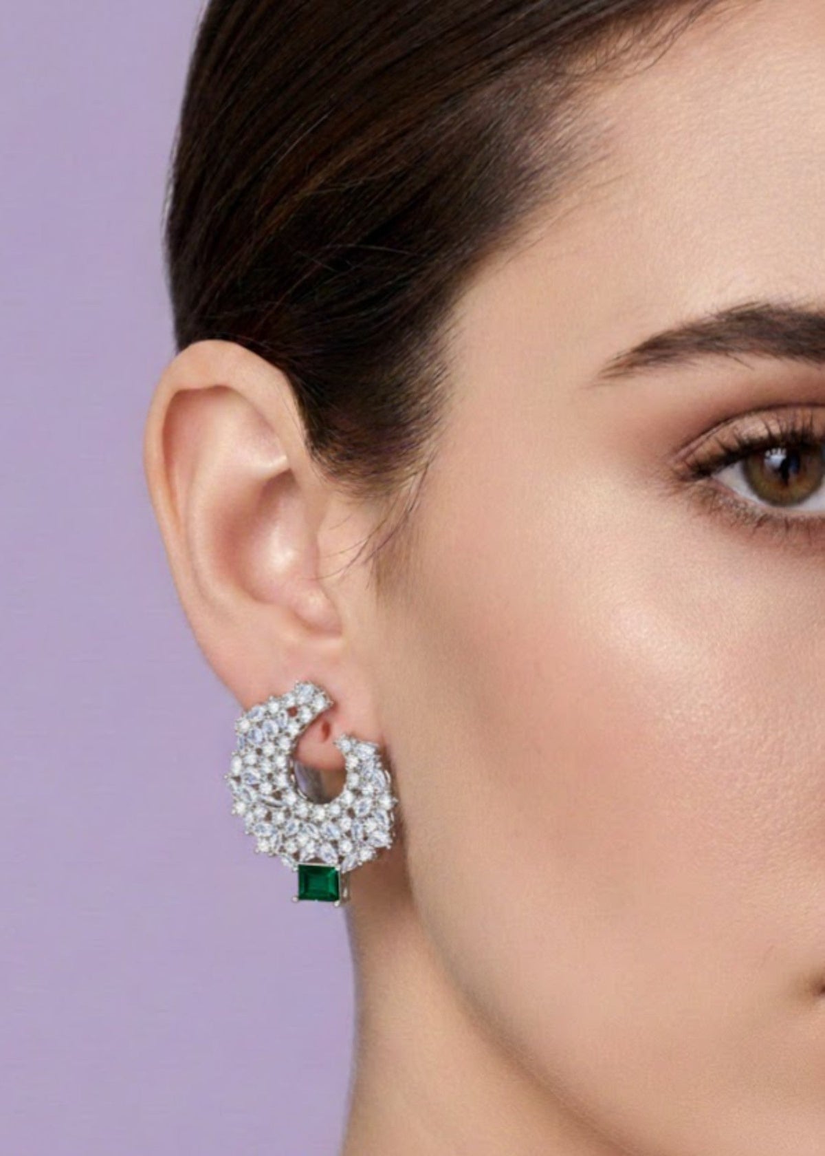Shop the Serene Cluster Hoop Earrings from Zarosh Jewel