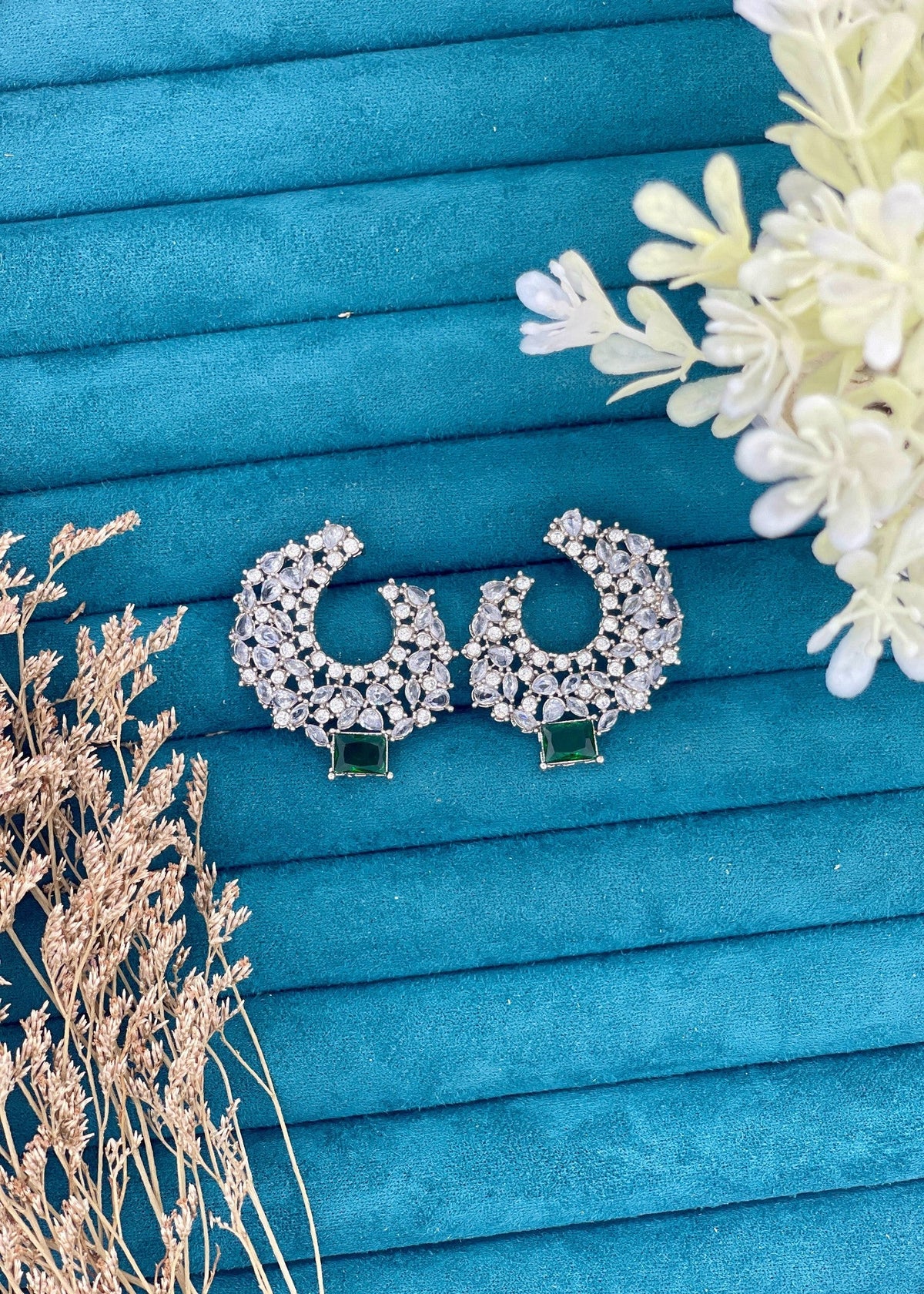 Shop the Serene Cluster Hoop Earrings from Zarosh Jewel
