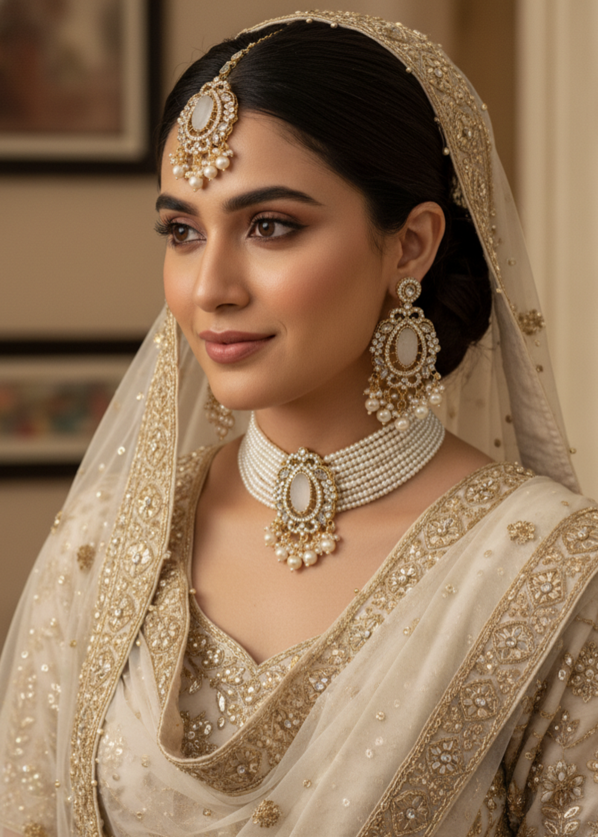 Shop the Serenelle Pearl Glow Choker Set from Zarosh Jewel