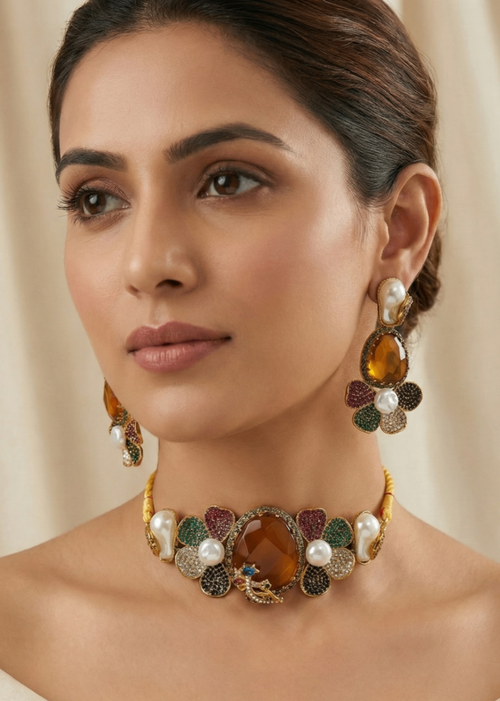Shabana Choker Set by Zarosh Jewel