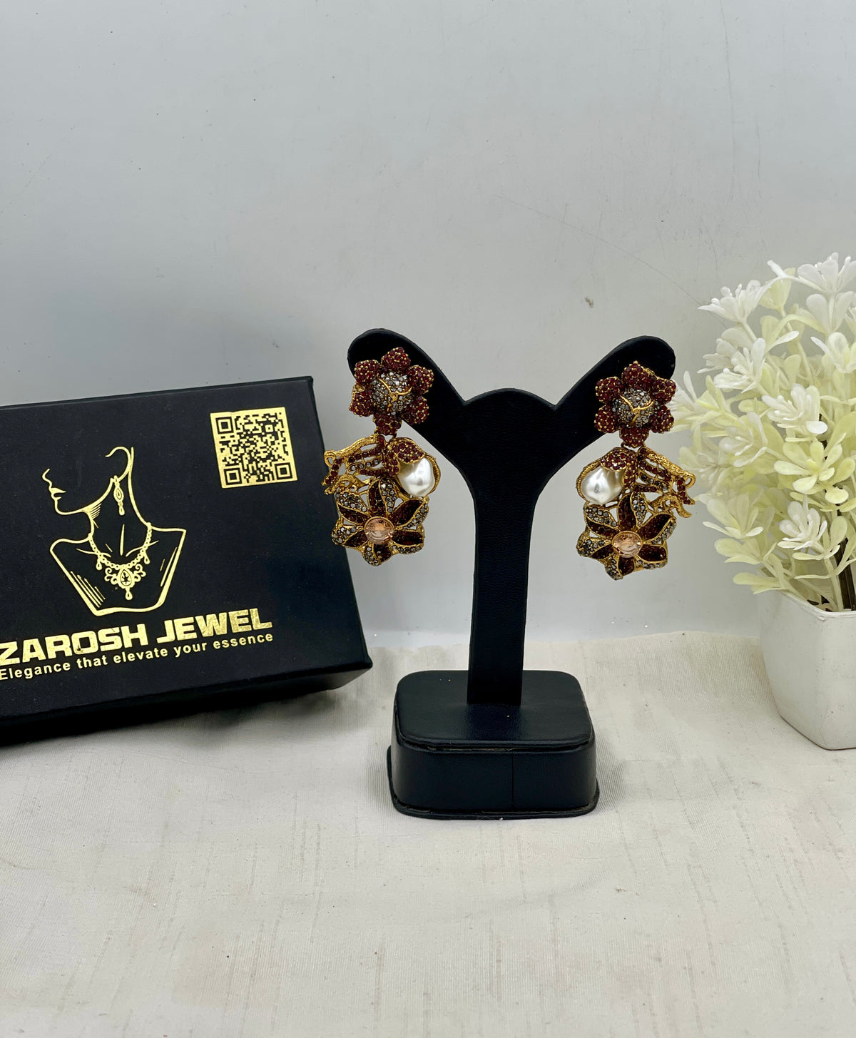 Shop the Shabnum Pearl Earrings from Zarosh Jewel