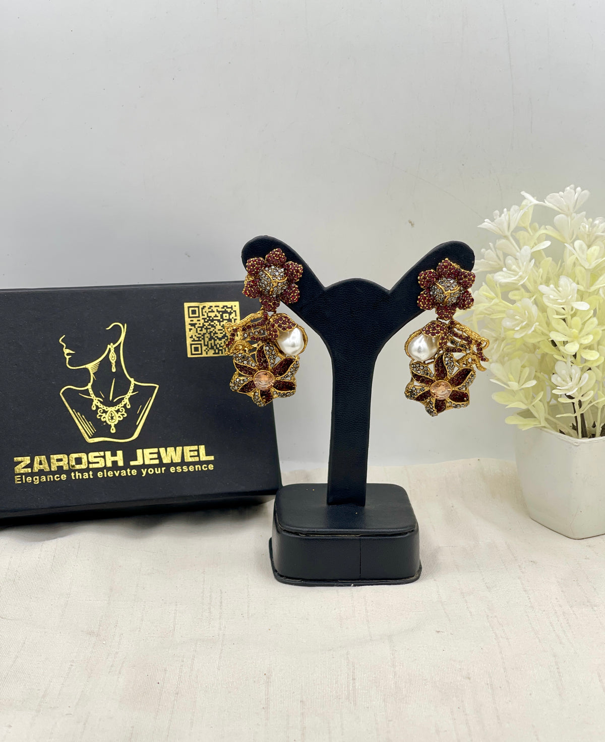 Shop the Shabnum Pearl Earrings from Zarosh Jewel