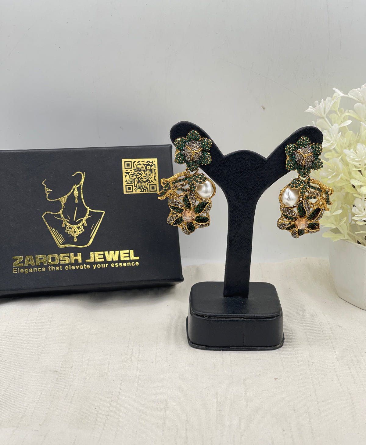 Shop the Shabnum Pearl Earrings from Zarosh Jewel