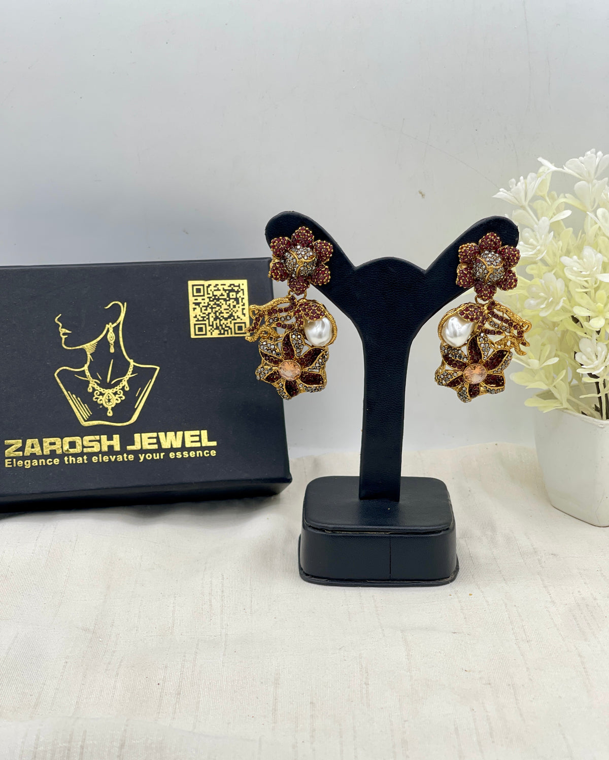 Shop the Shabnum Pearl Earrings from Zarosh Jewel