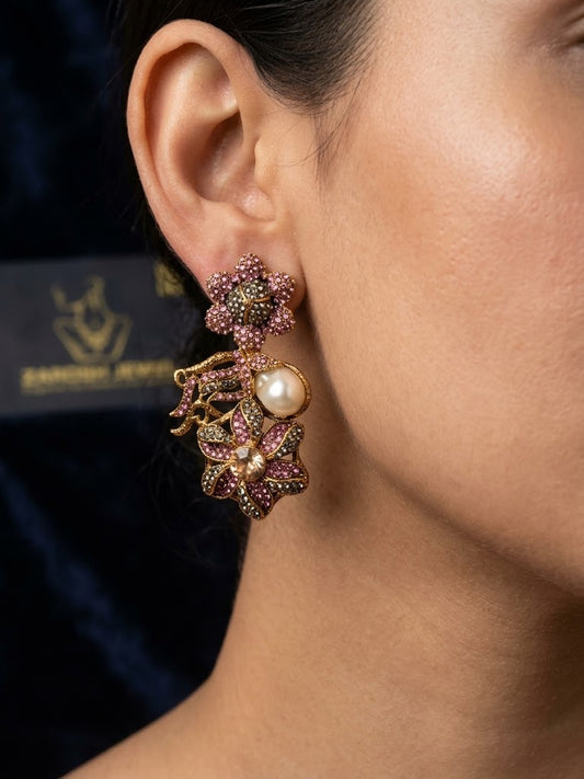 Shabnum Pearl Earrings by Zarosh Jewel