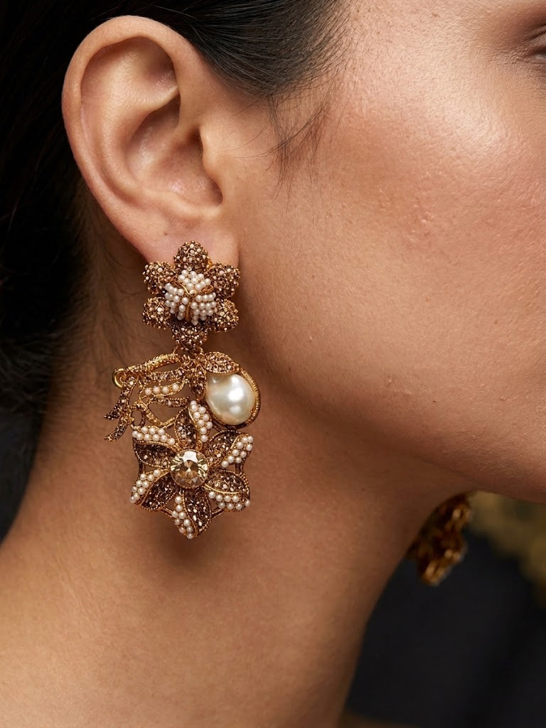 Shop the Shabnum Pearl Earrings from Zarosh Jewel